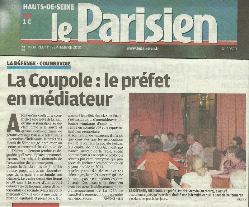 Le Parisien du 1er Septembre 2010 PREFET